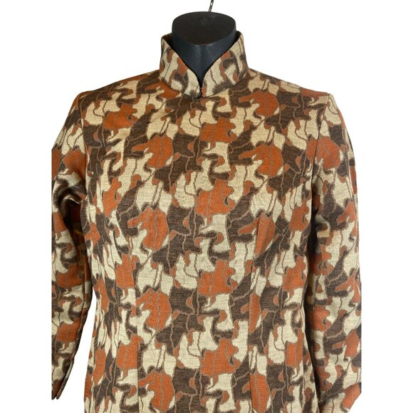 Vintage 1970’s Shanghai Artsy Retro Style Fitted Long Sleeve Midi Dress Sz 6 - Picture 3 of 9